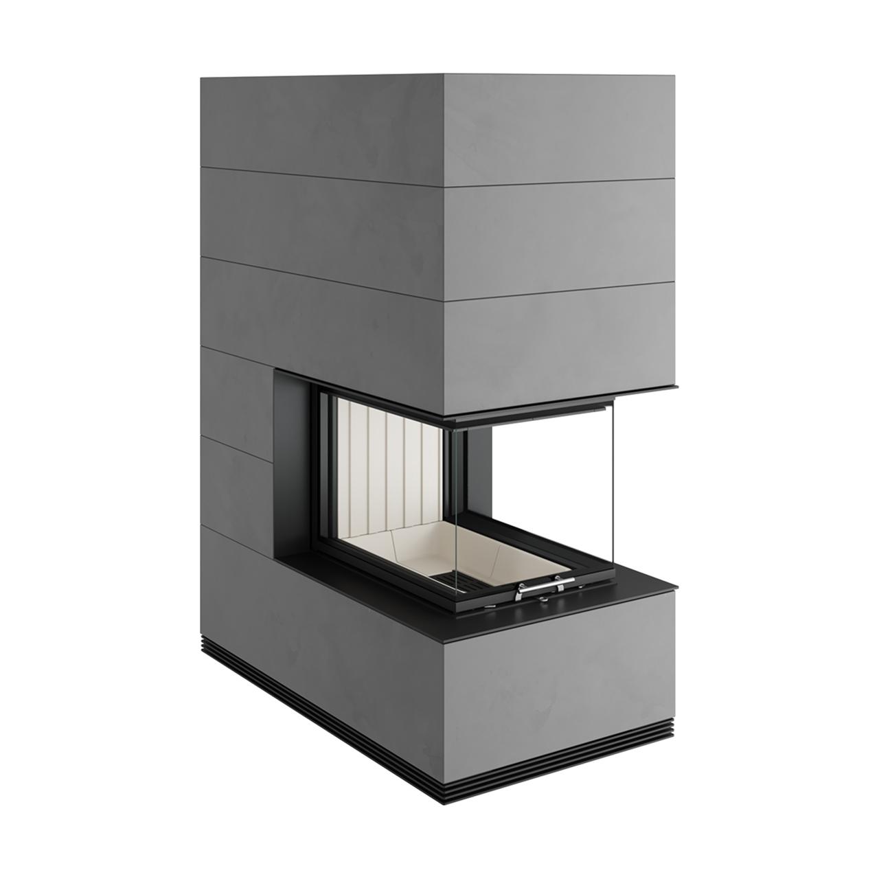 Kaminbausatz Spartherm SIM Arte U-70h 11 kW - Verkleidung: 1/3 Beton Fino - Feuerraumauskleidung: elfenbein