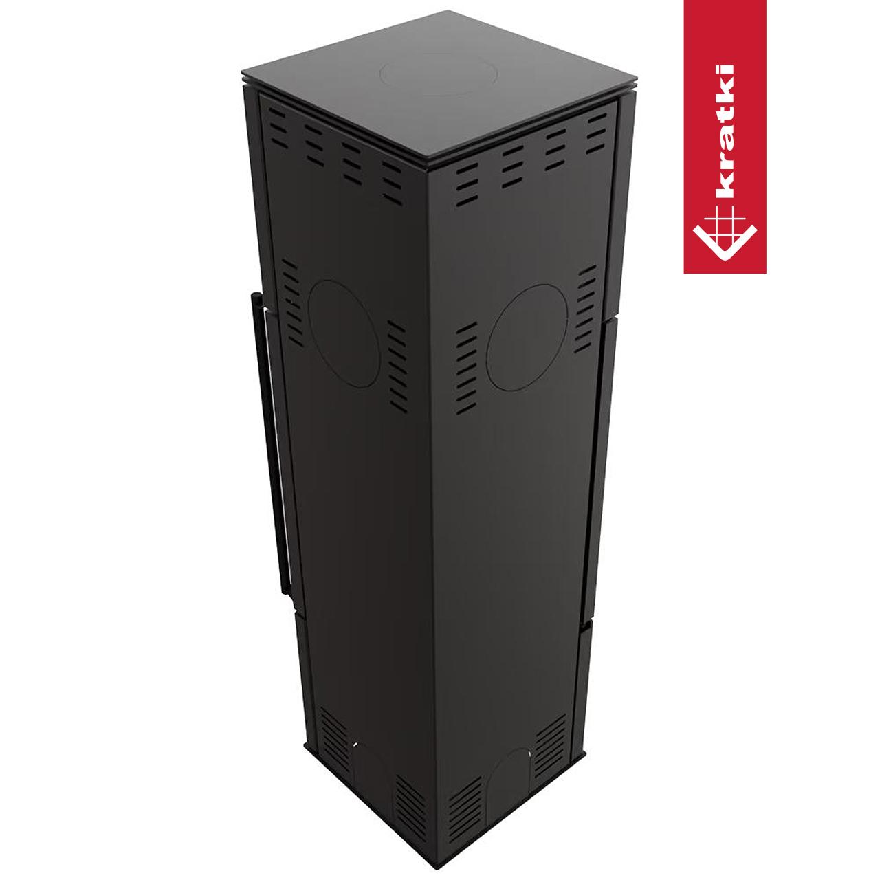 Kaminofen Kratki REN/M 7,3 kW - Ausführung: Feuerraum Weiß - Version: Ecke links - Selbstschließung: ohne Türfeder
