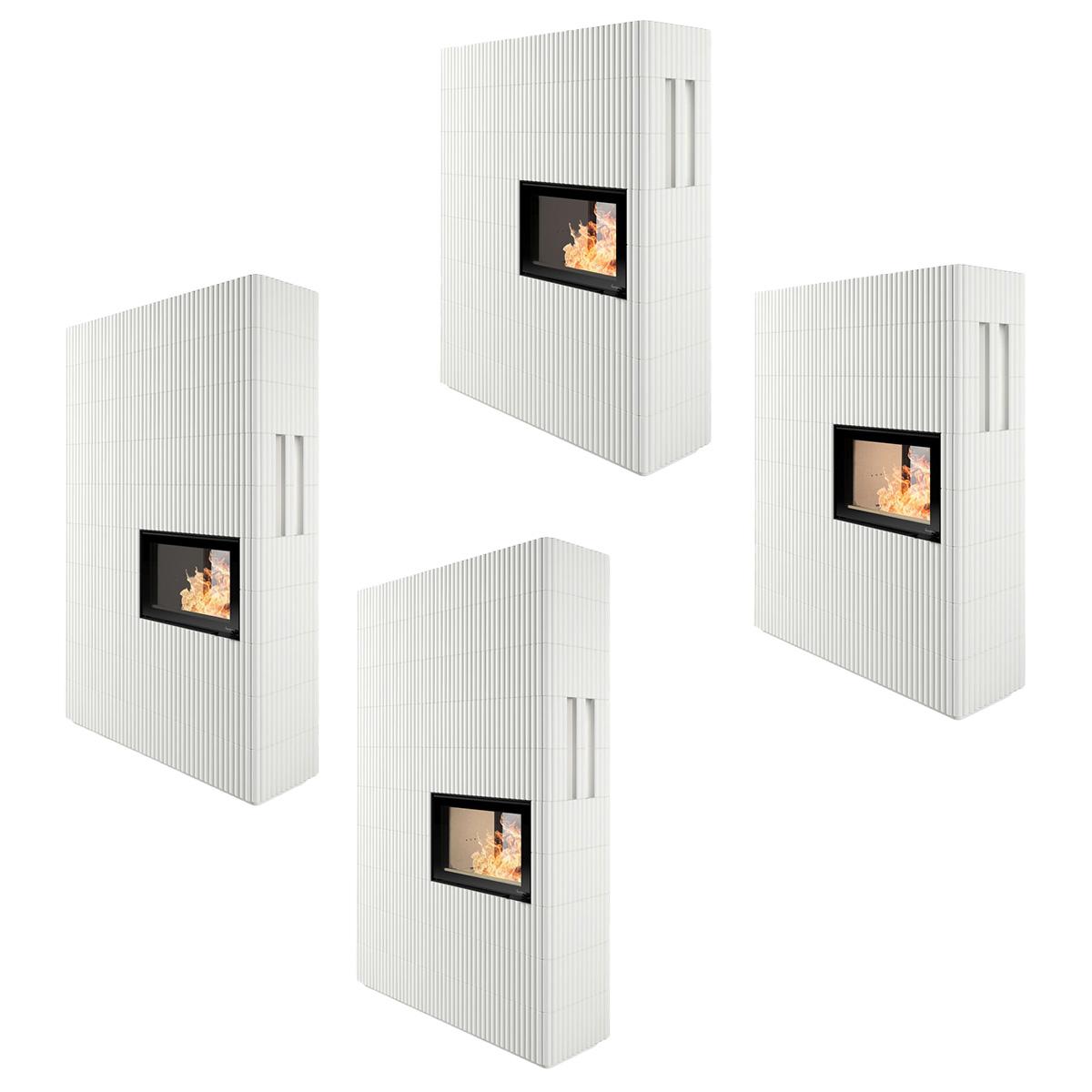 Kaminbausatz Nordpeis Wave T Wide 8,6 kW - Ausführung: Wave T 3+3 - Thermotte: Hell