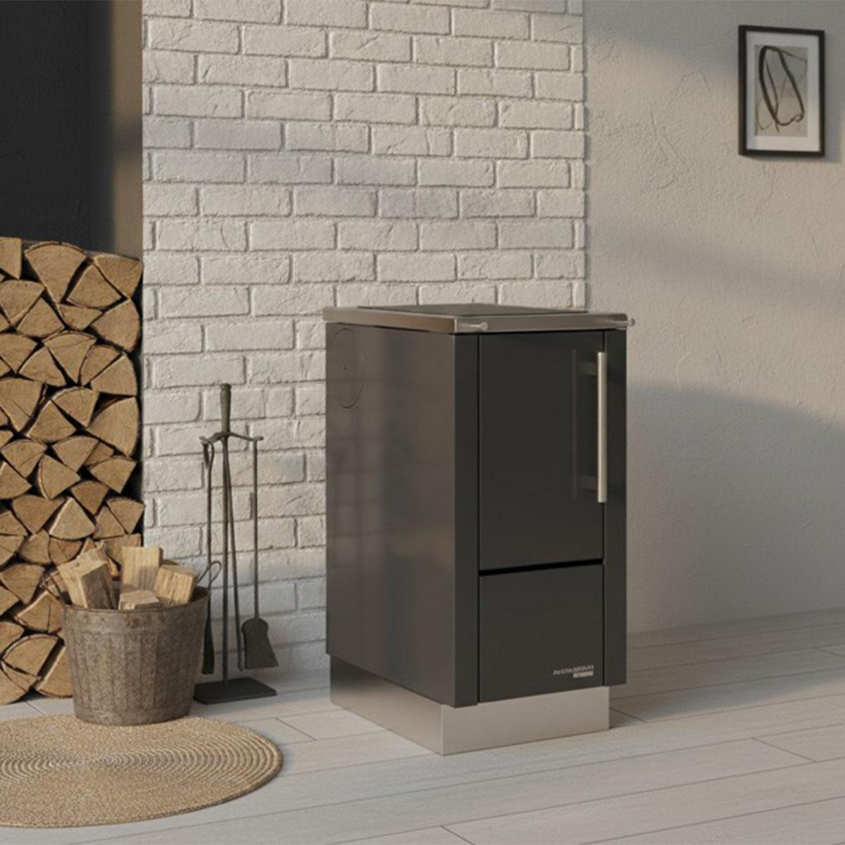Holzherd Haas und Sohn HS 40 5 kW - Ausführung: HS 40 ohne Sichtfenster, Anthrazit