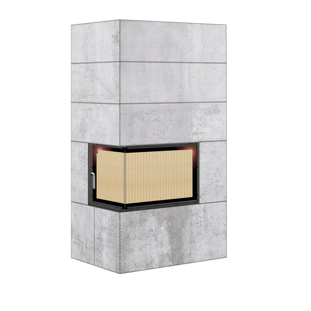 Kaminbausatz wasserführend BSK 12 Kamin-Kessel Eck 42/57/30 links, Drehtür 8 kW