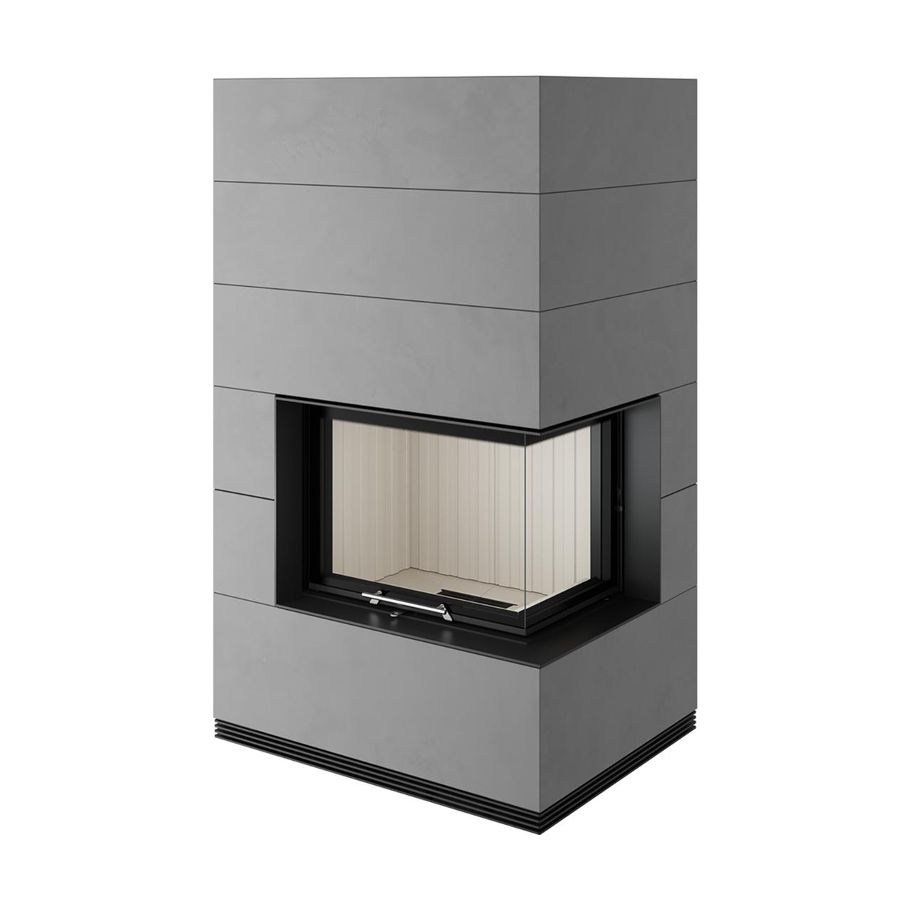 Kaminbausatz wasserführend Spartherm SIM Varia 2Rh H2O 13,3 kW - Ausführung: 1/3 Beton Fino - Feuerraumauskleidung: elfenbein