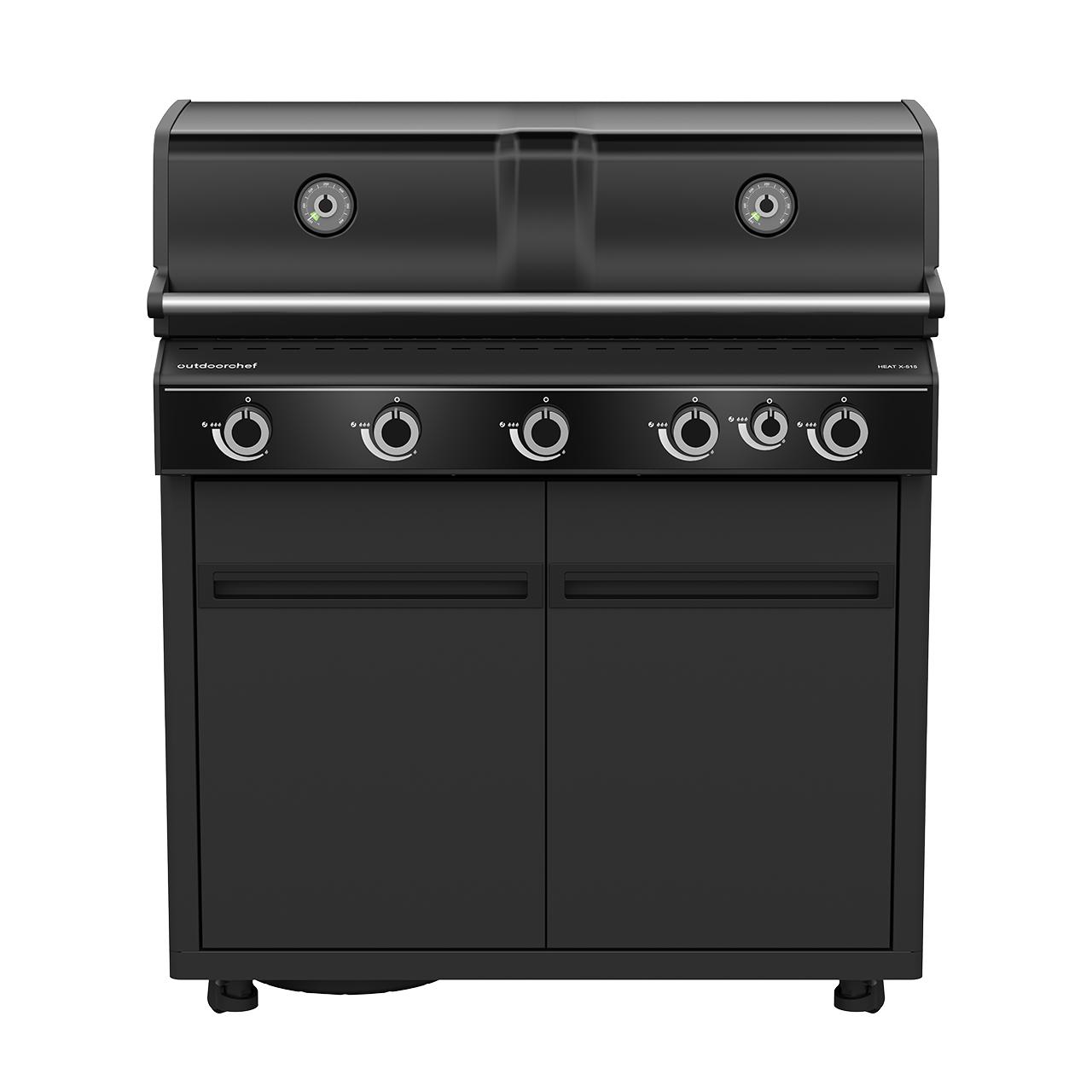 Outdoorchef Heat Outdoorküche X-515 RB K mit Blazing Zone X-245 K und Schrankmodul mit 2 Türen und 1 Schublade inkl. Granit-Arbeitsplatte
