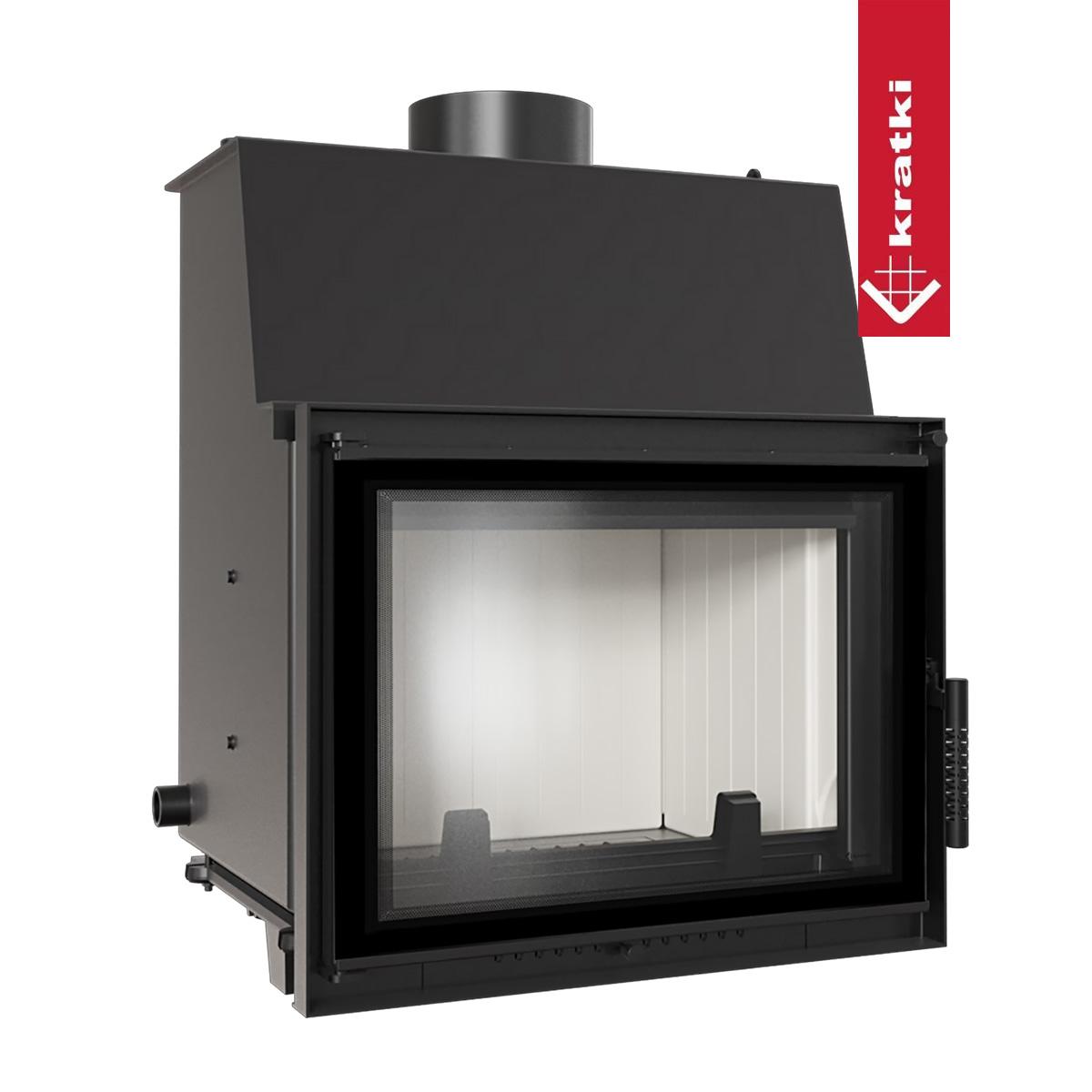 Kamineinsatz wasserführend Kratki Zuzia Deco mit 12 kW - Brennraumauskleidung : weiß