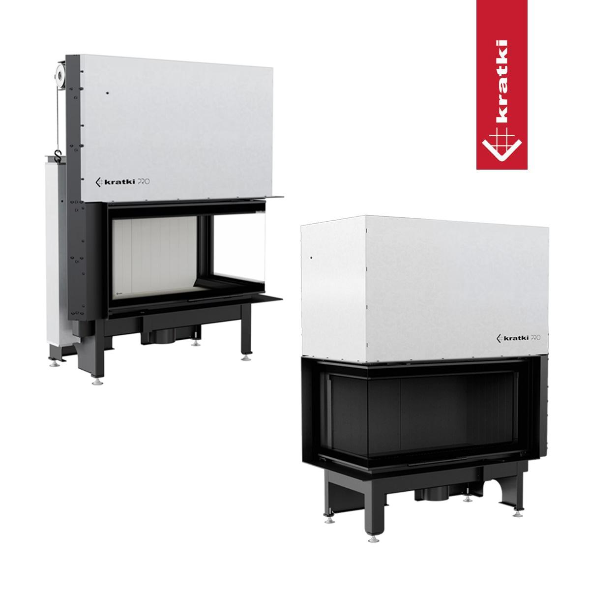 Eck-Kamineinsatz Kratki NADIA/14 mit Schiebetür, 14 kW