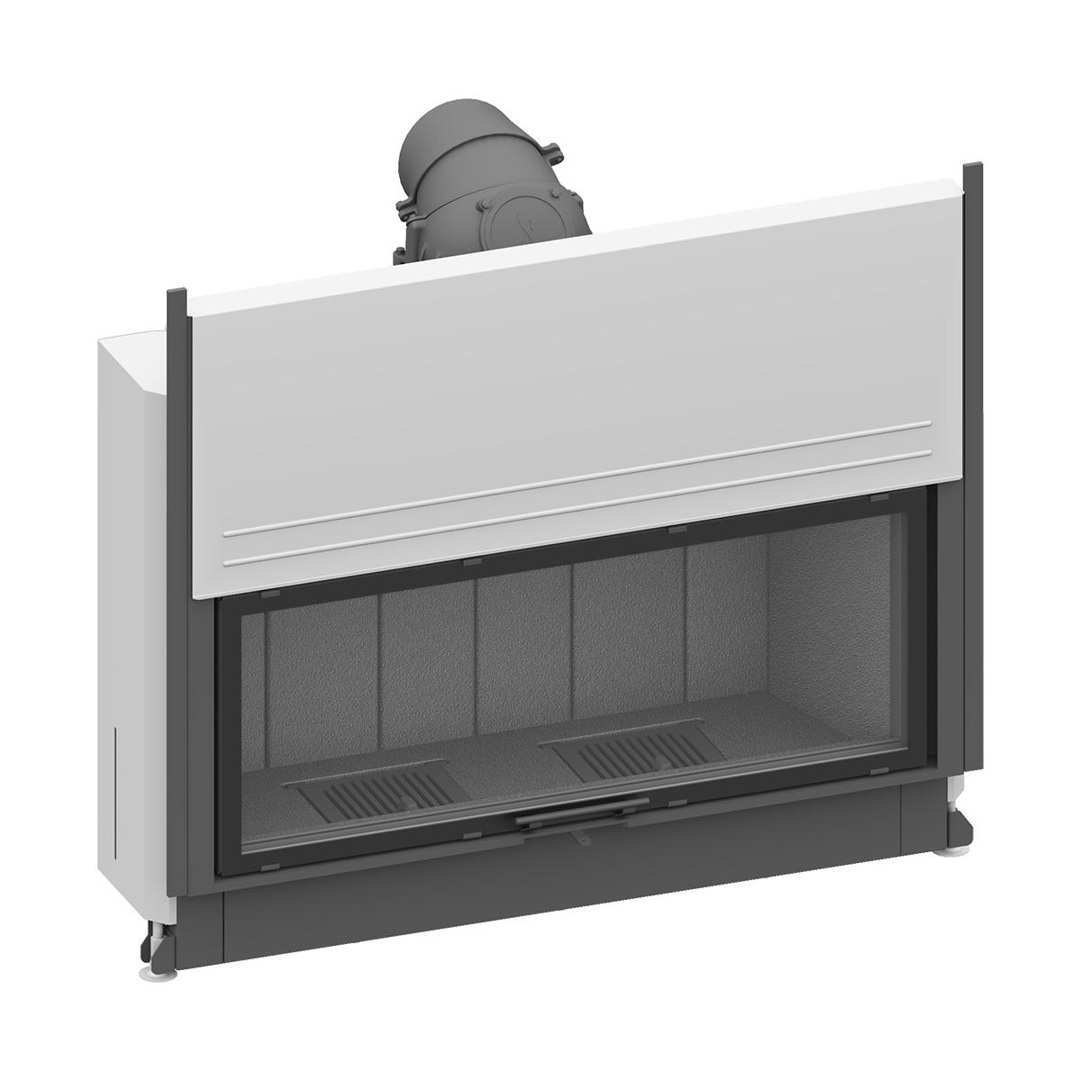 Kamineinsatz Schmid Lina 120 h mit 10 kW - Türhöhe: 51 cm - Brennraumauskleidung: Schamotte Anthrazit - modulares Blendrahmensystem: nein