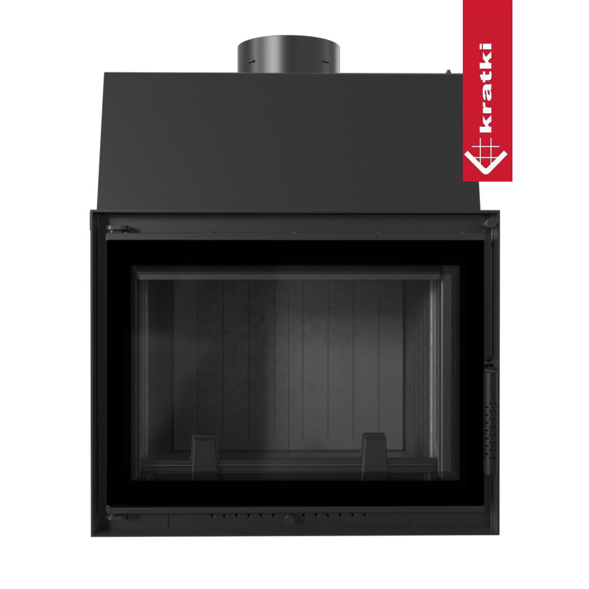 Kamineinsatz wasserführend Kratki Zuzia Deco mit 12 kW - Brennraumauskleidung : schwarz