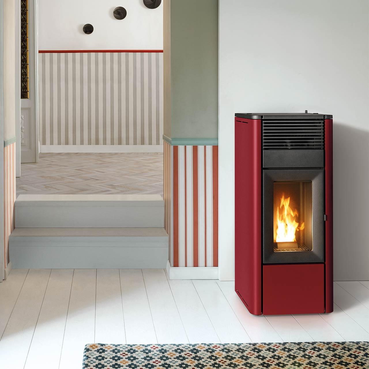 Pelletofen MCZ Teia Comfort Air 10 R 10 kW - Ausführung: Bordeaux metal_304