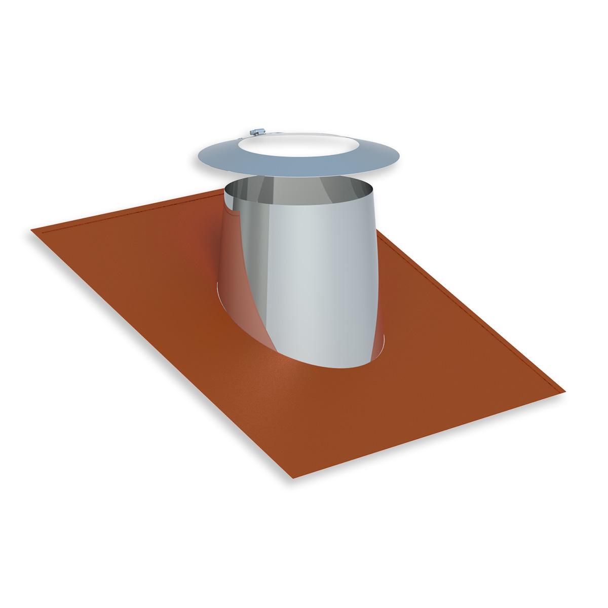 Jeremias DW Dachdurchführung mit Elastomerrand und Wetterkragen - Dachneigung: 26-35° - Ausführung: ziegelrot - für Schornstein-Innendurchmesser: 180mm