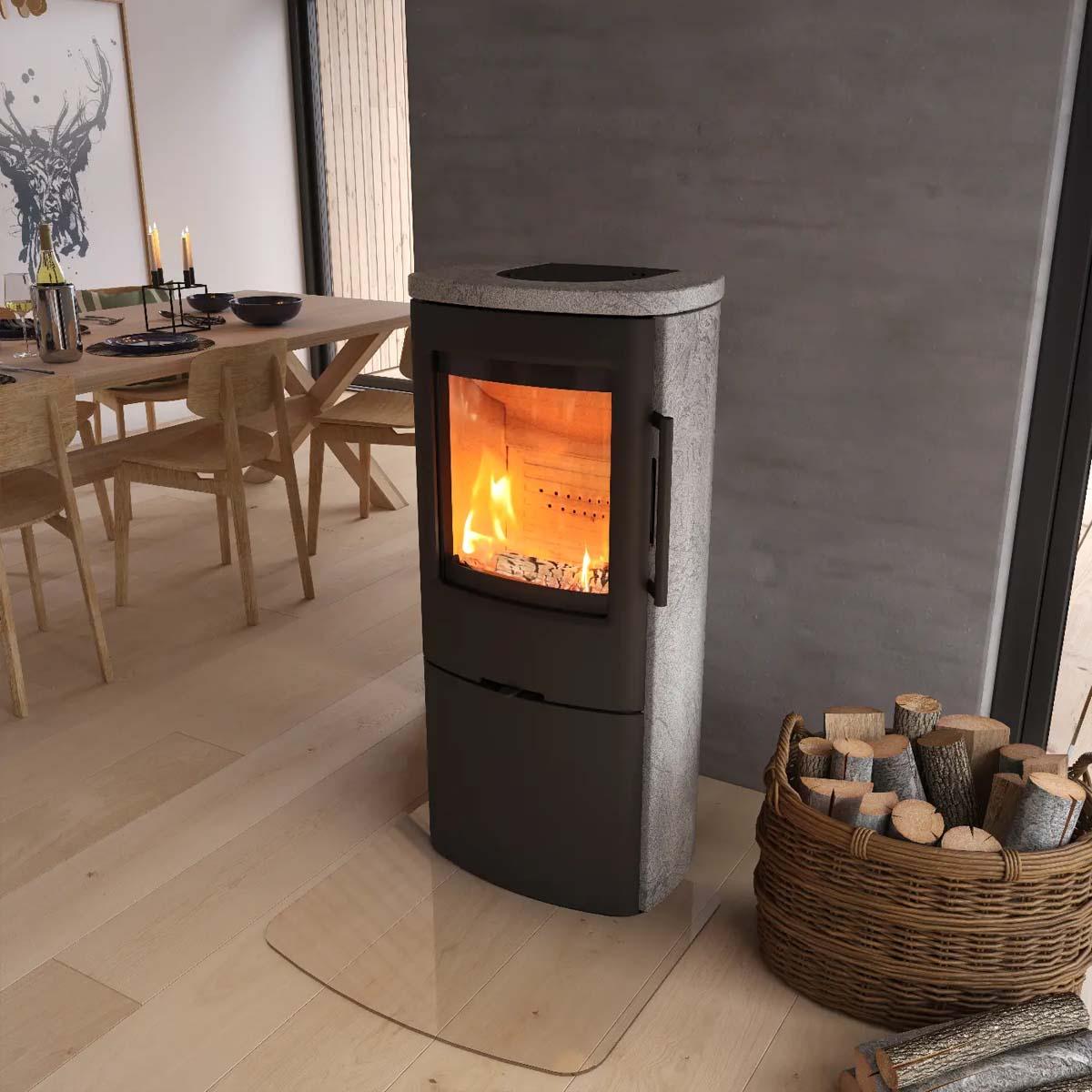 Kaminofen Termatech TT44H mit 4,8 kW - Ausführung: TT44H, Speckstein, ohne Seitenscheiben