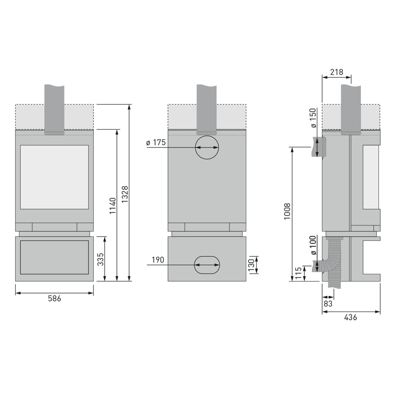 Skantherm Emotion M 2.0 Kaminofen, 7 kW, Energieeffizienzklasse A - Ausführung: Feststehend, Raumluftabhängig