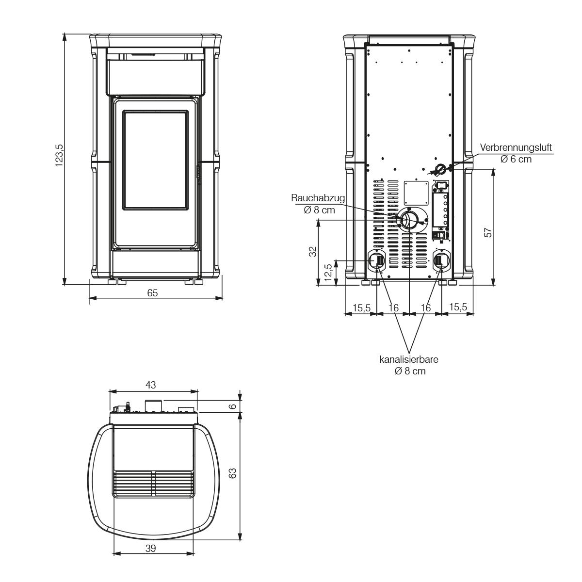 Pelletofen Edilkamin Kira2 Evo 12,6 kW - Ausführung: Keramik Bordeaux