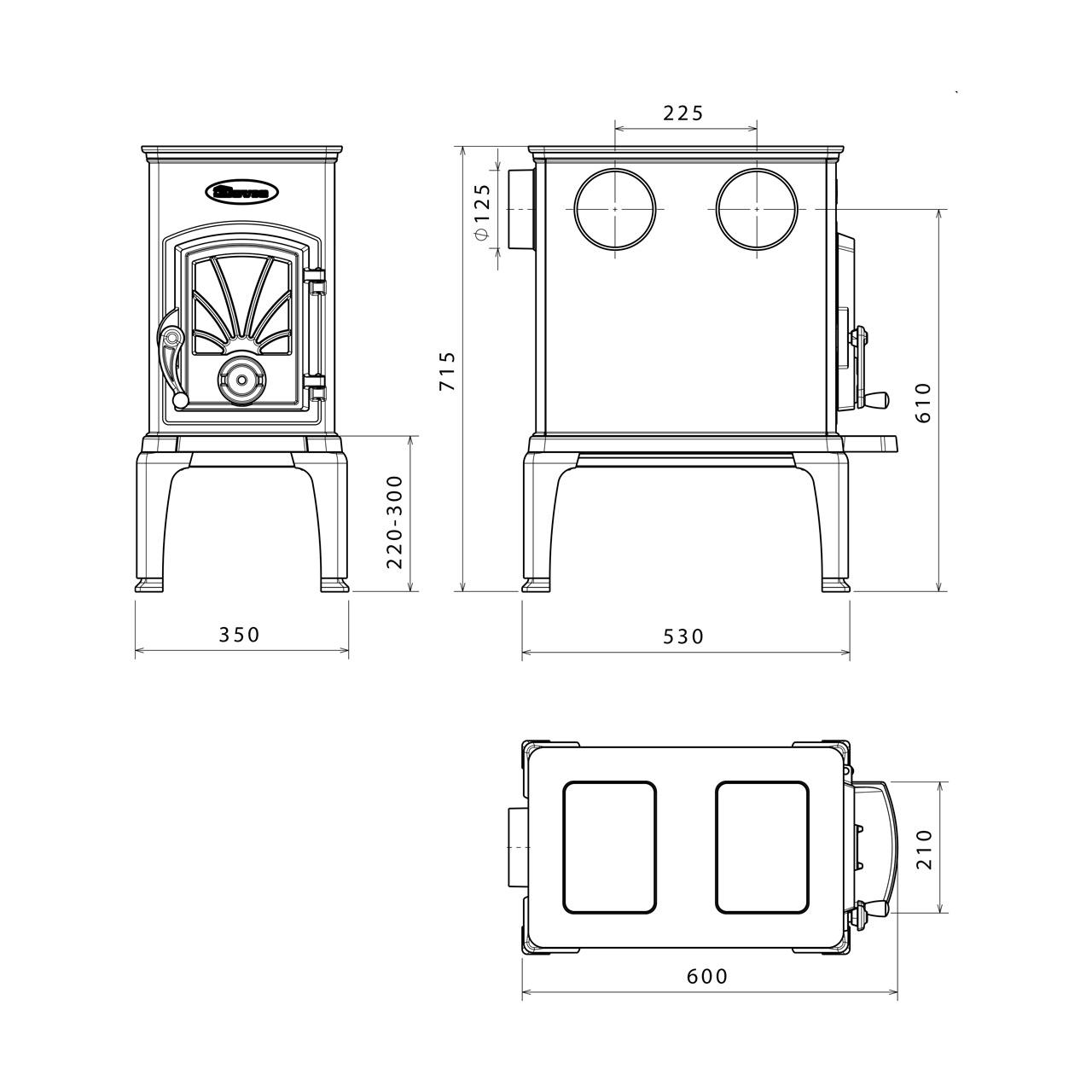Kaminofen Dovre 40 CBS, 6 kW