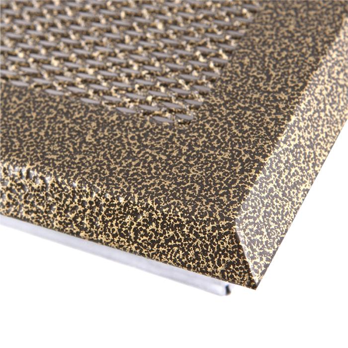 Warmluftgitter 19x19 cm Kamin Lüftungsgitter Ofen Gitter Gold Antik