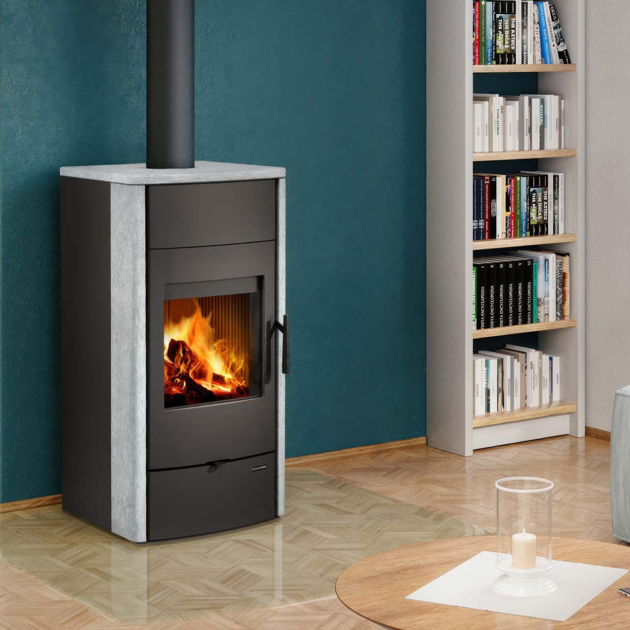 Kaminofen wasserführend Nordenger Eskil 02 WT Naturstein 10 kW