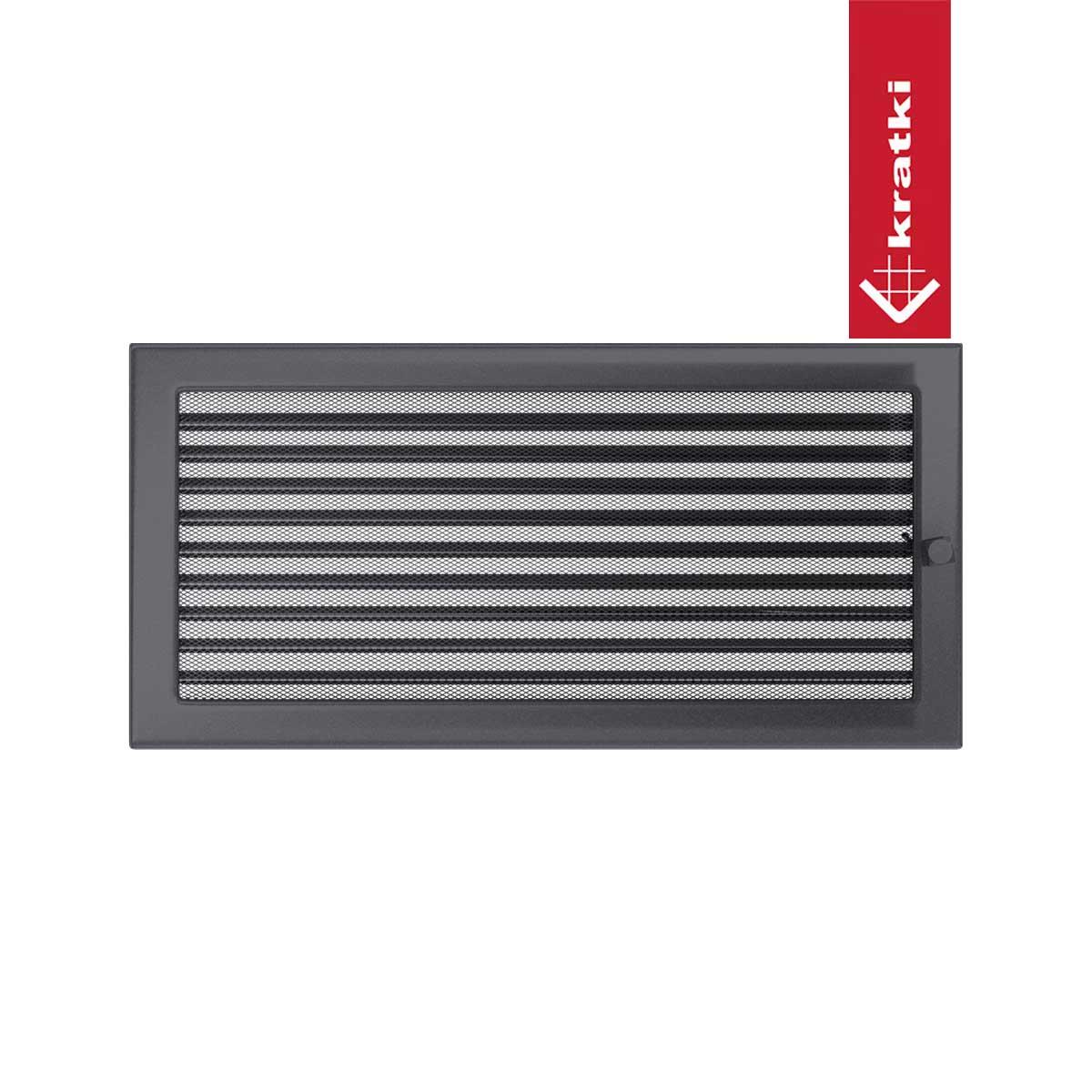 Kratki Warmluftgitter rechteckig - Größe: 22 x 45 cm - Farbe: graphit