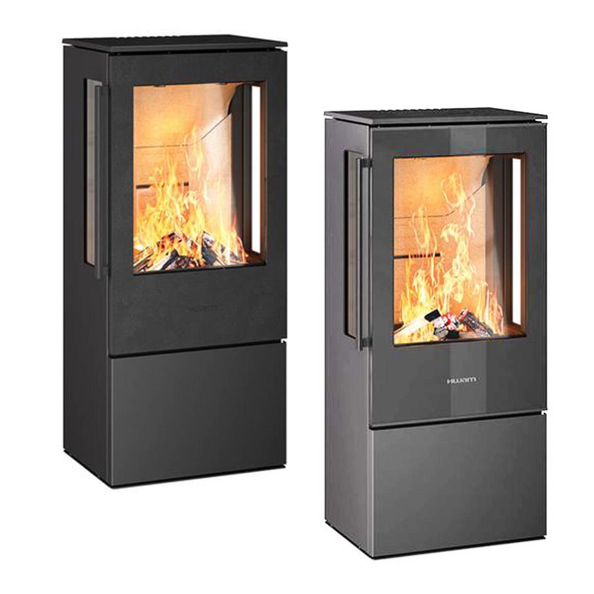 Kaminofen HWAM 5230 Autopilot 4,4 kW - Ausführung: 5230c grau - Rauchrohranschluss: Oben