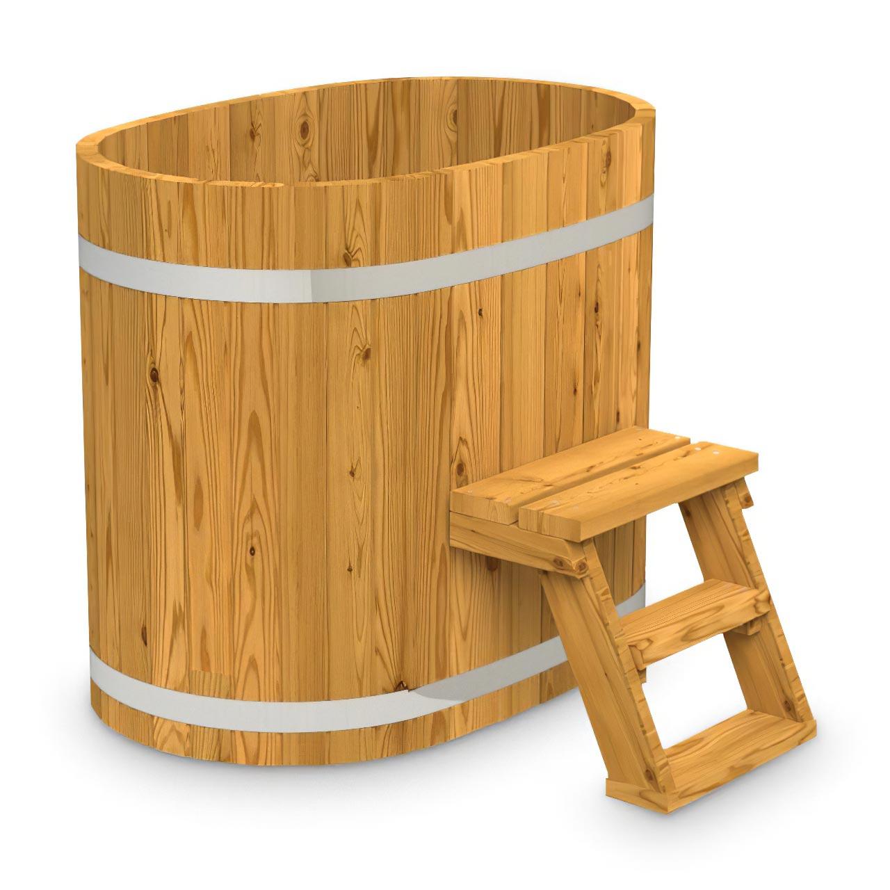 Hot Tub AA-Kaminwelt Badefass Oval ohne Ofen - Größe: 1,3x0,85 m - Holz: Thermoholz