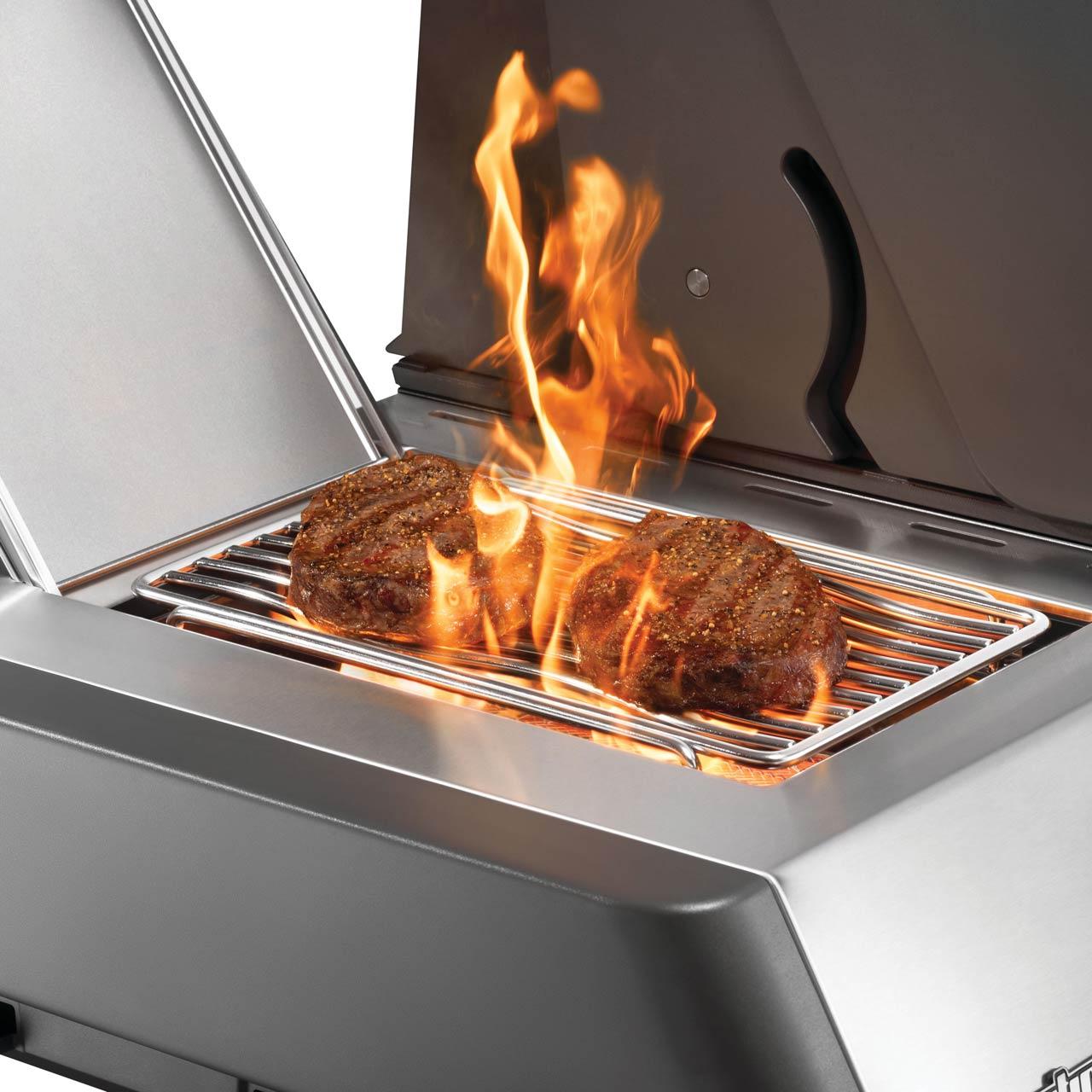 Gasgrill Napoleon Prestige 500 RSIB Schwarz mit SIZZLE ZONE und Edelstahl-Heckbrenner (2026) inkl. 2 Unterschränke