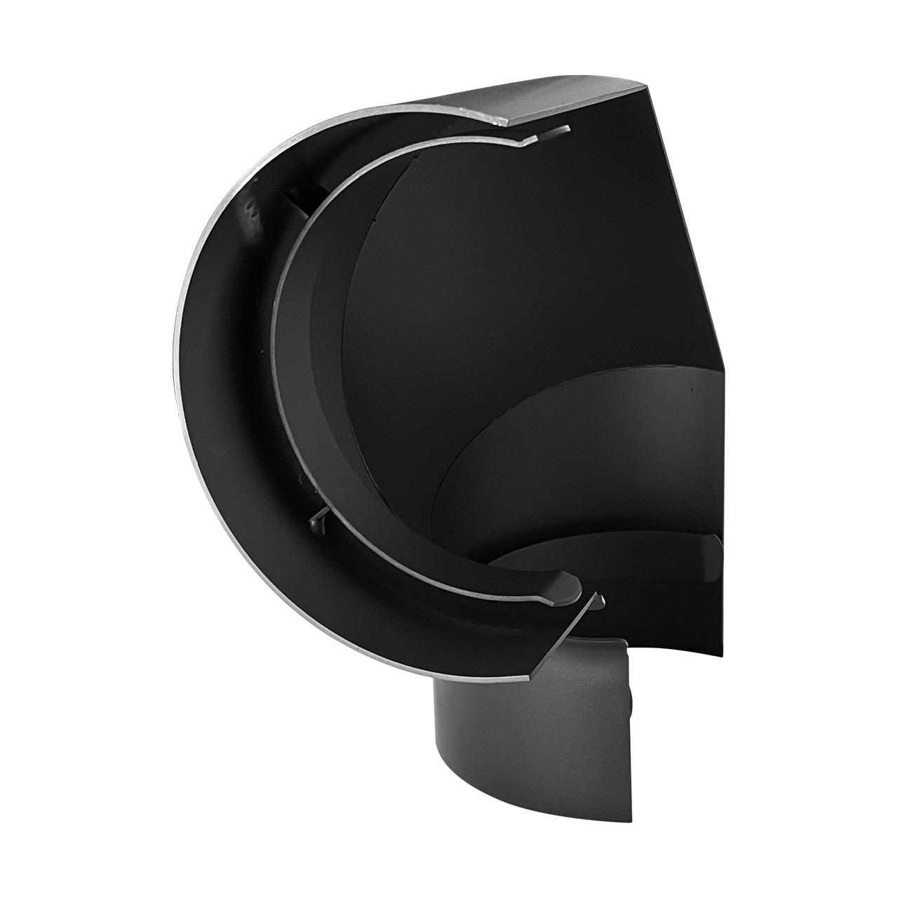 Ofenrohr Bogen Hitzeschutz seitlich DN 150 mm 90° Schwarz