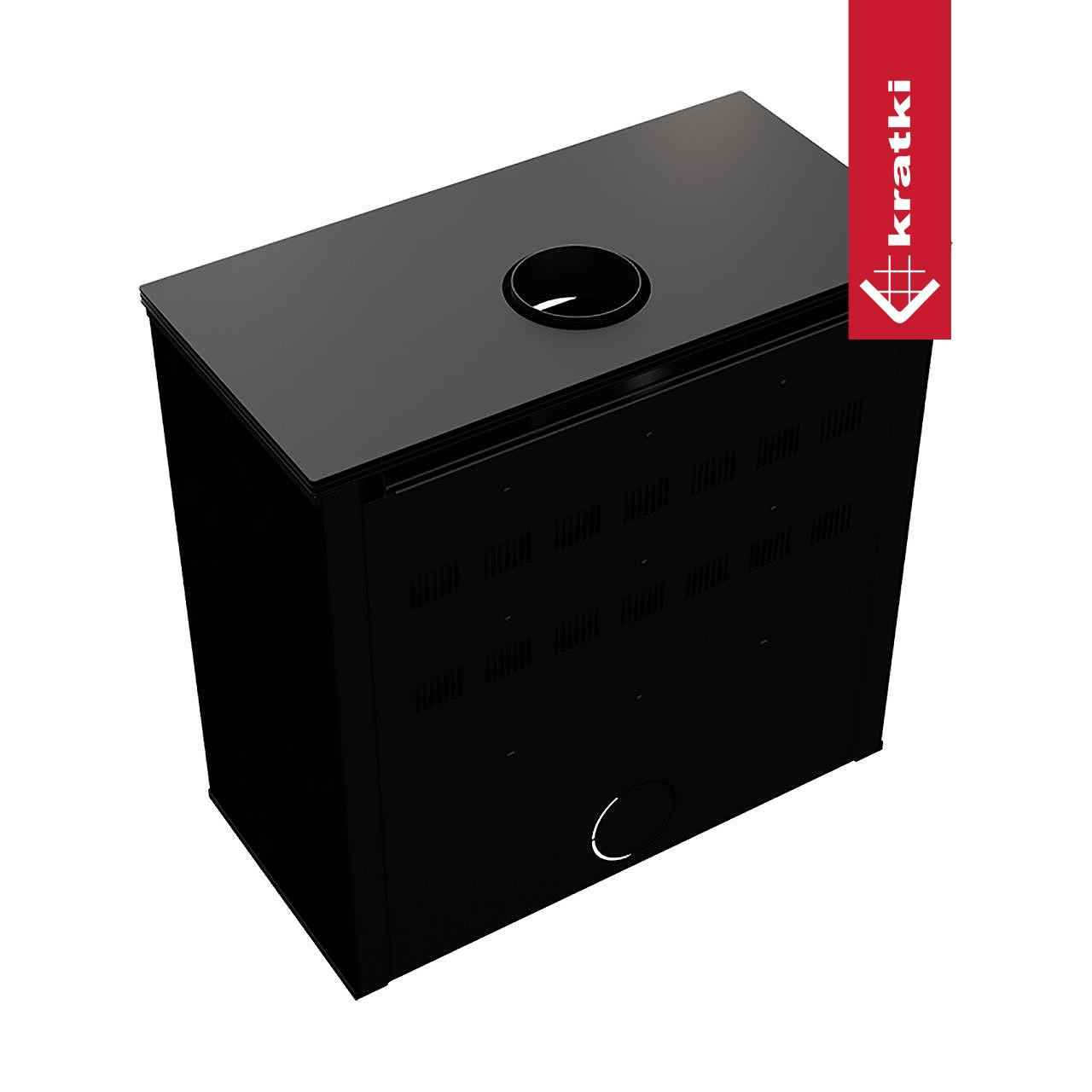 Kaminofen Kratki JUNO/12, 12 kW - Seitenverkleidung: Schwarz