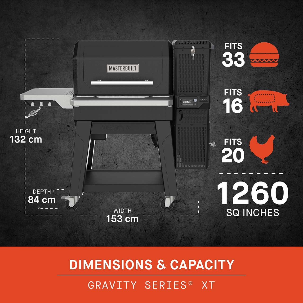 Digitaler Holzkohlegrill und Smoker Masterbuilt Gravity Series XT