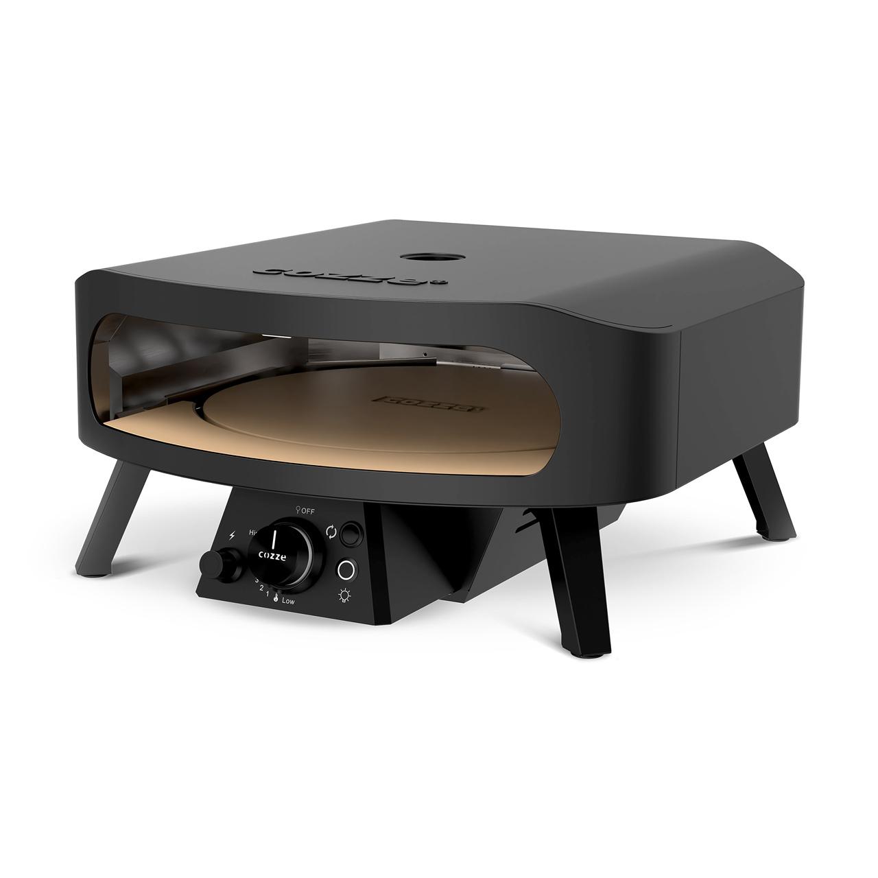 Gas Pizzaofen Cozze 17 Zoll Classic Rotate Black Edition, 50 mBar inkl. drehbarem Pizzastein & Hitzeschild