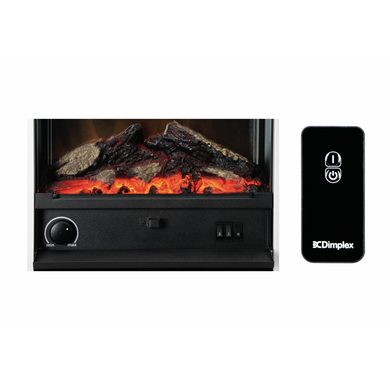 Dimplex Gisella White Elektrokamin - Kompakt, Optiflame Flammen, mit Heizfunktion und Fernbedienung
