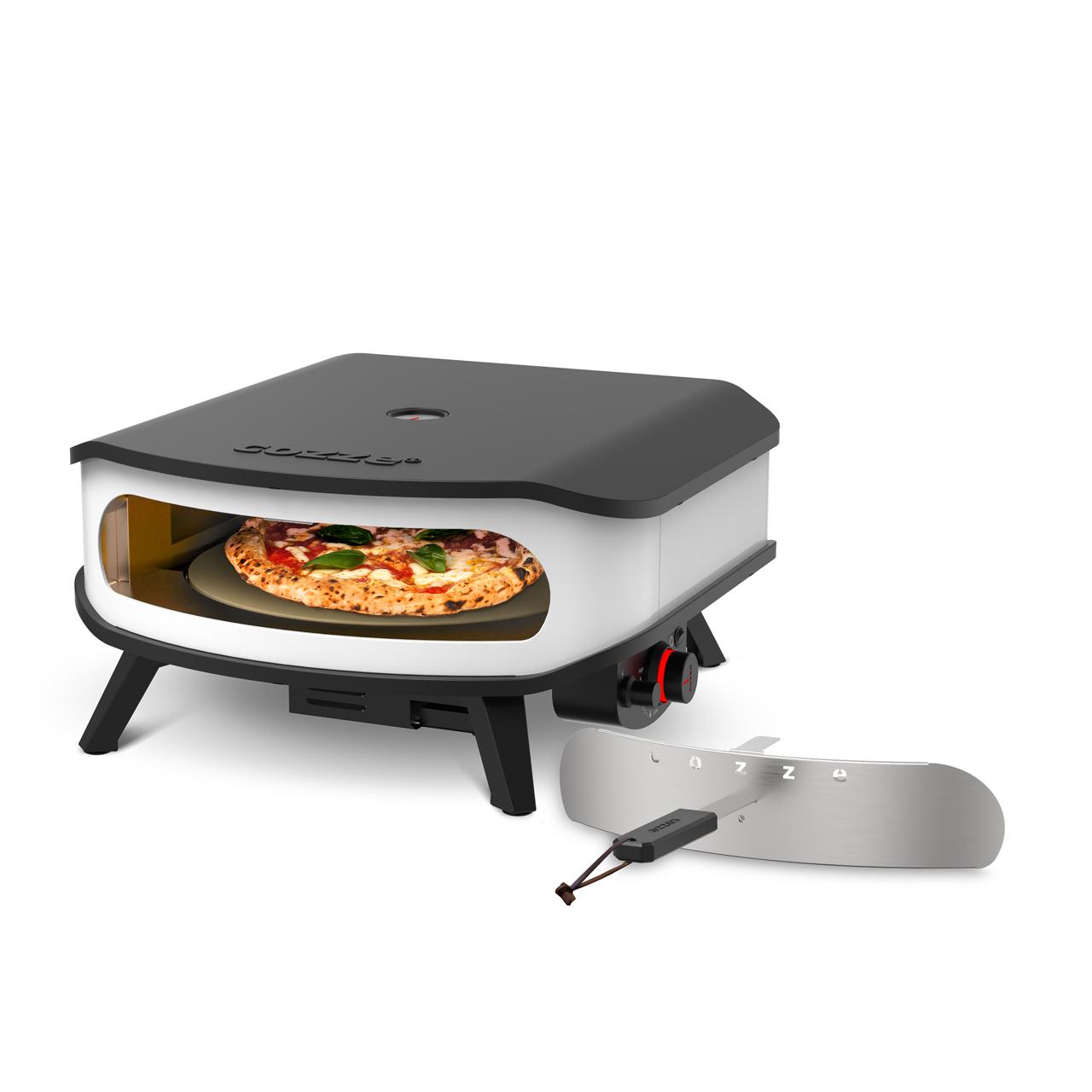 Gas Pizzaofen Cozze 17 Zoll mit rotierendem Pizzastein, Thermometer & Hitzeschild