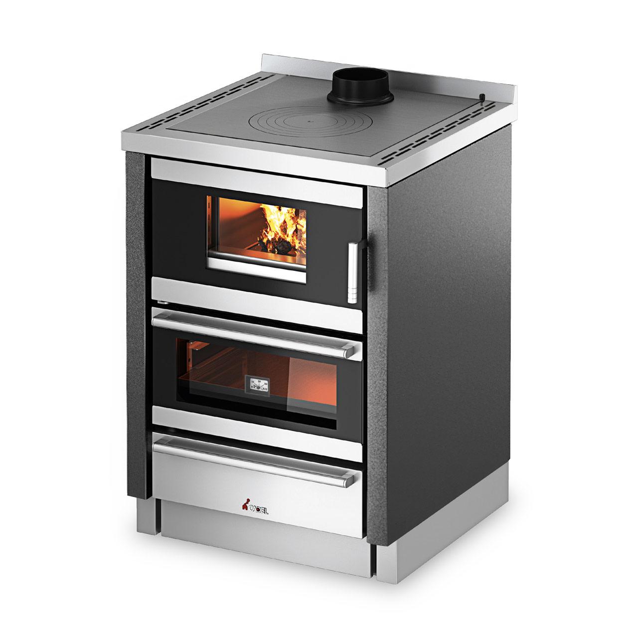 Holzherd Cadel Kook 60 4.0 (mit Lüftung) 6,2 kW - Ausführung: Stahl Anthrazit
