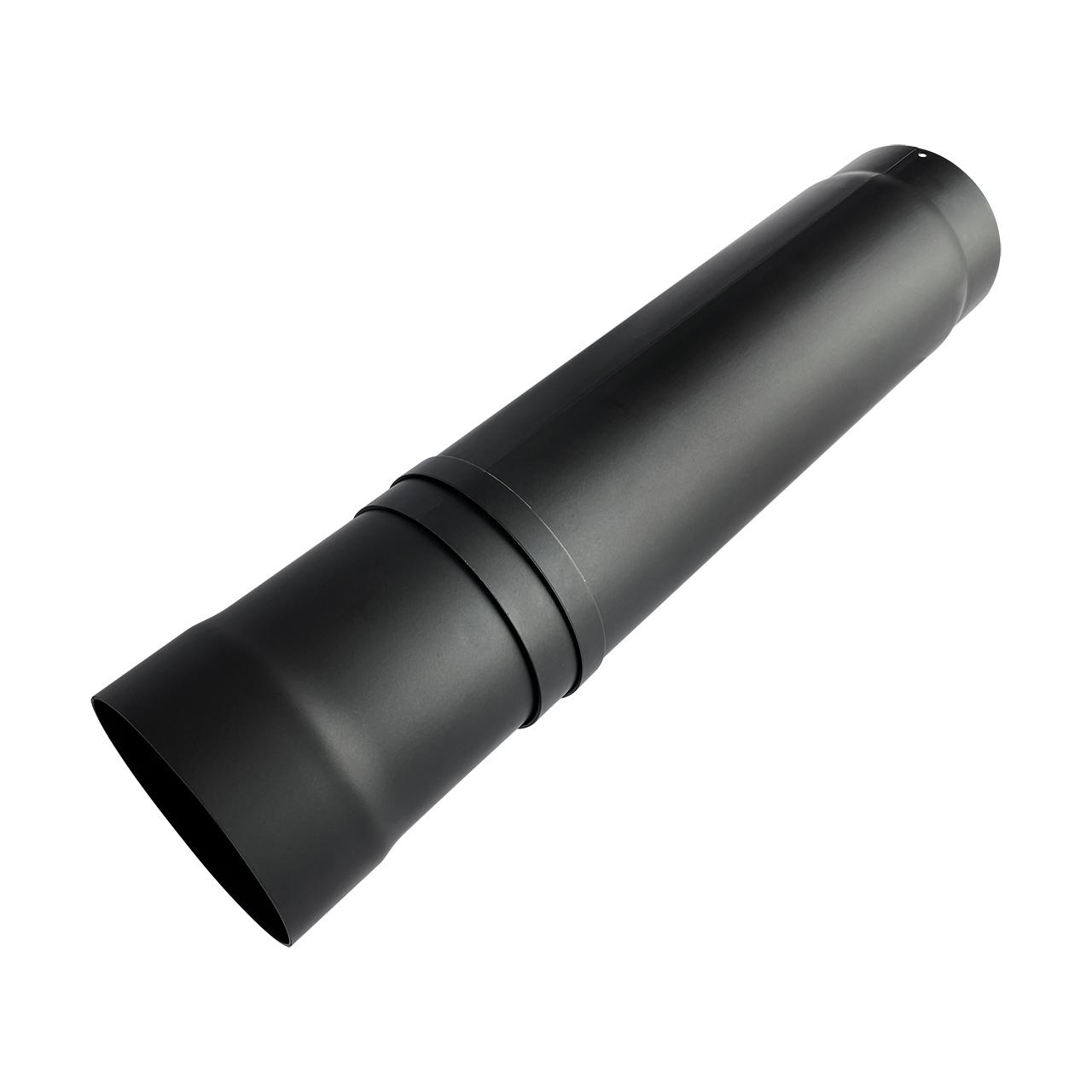 Teleskop Ofenrohr DN 120 mm Schwarz verstellbar 600 bis 900 mm