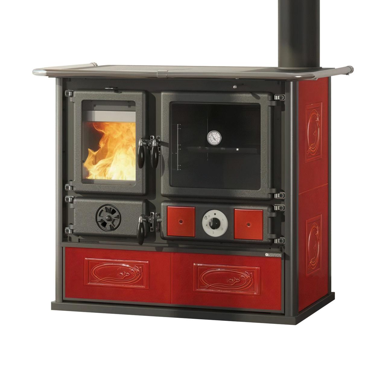 Küchenofen wasserführend La Nordica TermoRosa DSA Lean 12,4 kW - Ausführung: Ceramica Bordeaux
