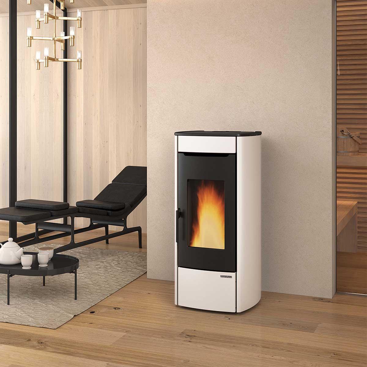 Pelletofen wasserführend Extraflame Marina Idro H11 mit 14,8 kW - Verkleidung: bronze