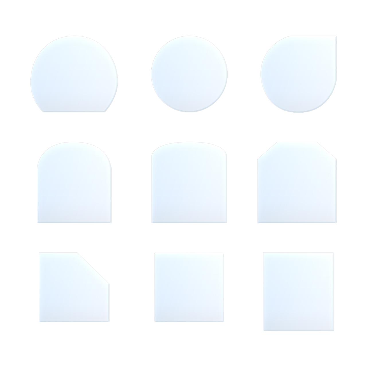 Glasplatte Kamin AA Kaminwelt, Stärke 6 mm, versch. Formen - Ausführung: Segmentbogen, B100/H120 cm, 6 mm