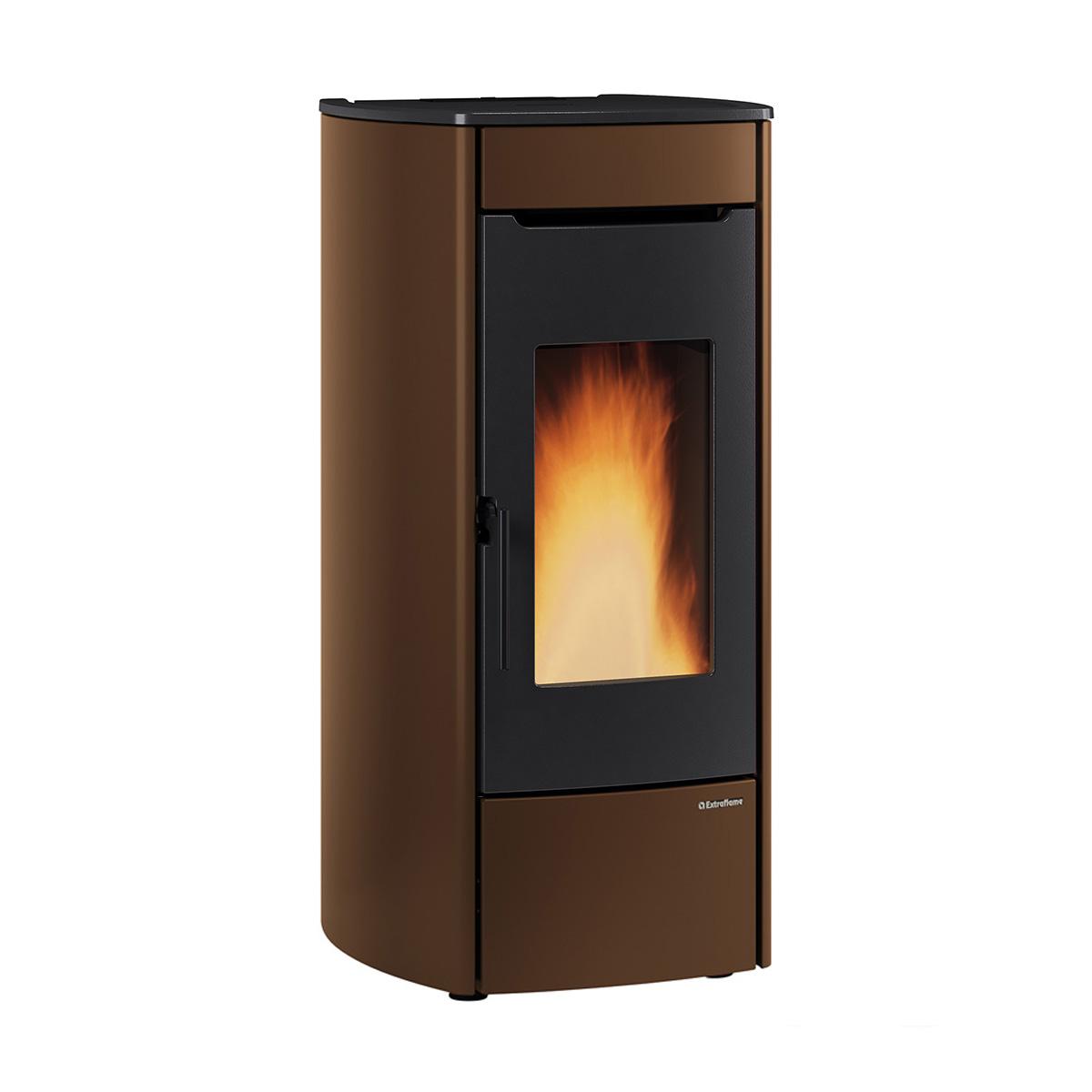Pelletofen wasserführend Extraflame Marina Idro H13 mit 17,5 kW - Verkleidung: bronze