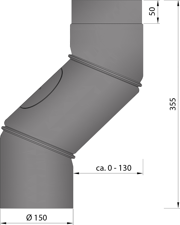 Versatzbogen 0-130 mm Abmessungen