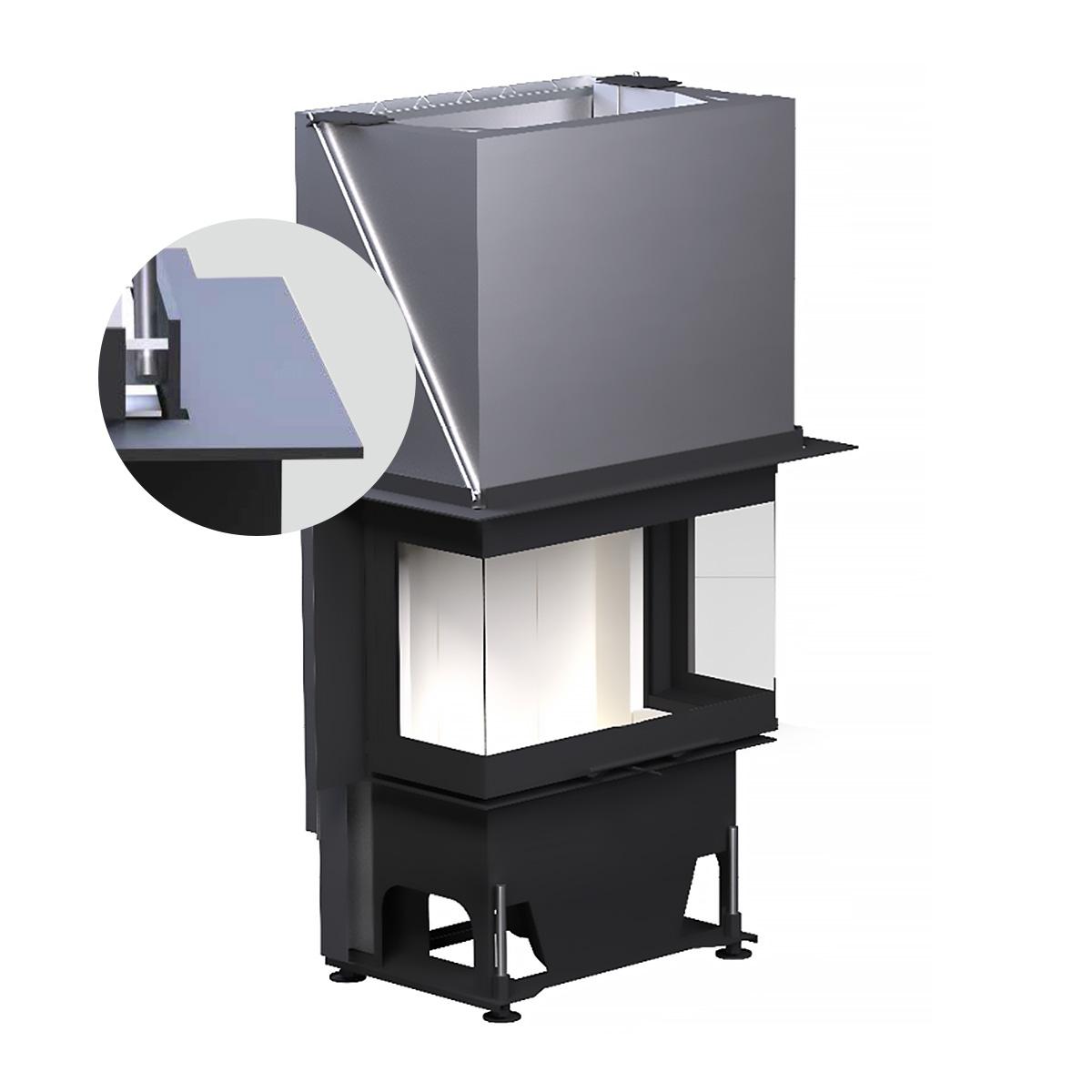 Kamineinsatz CB-Tec P200h 8,5 kW - Tragrahmen oben: P200h TG, Statik-Tragrahmen gerade