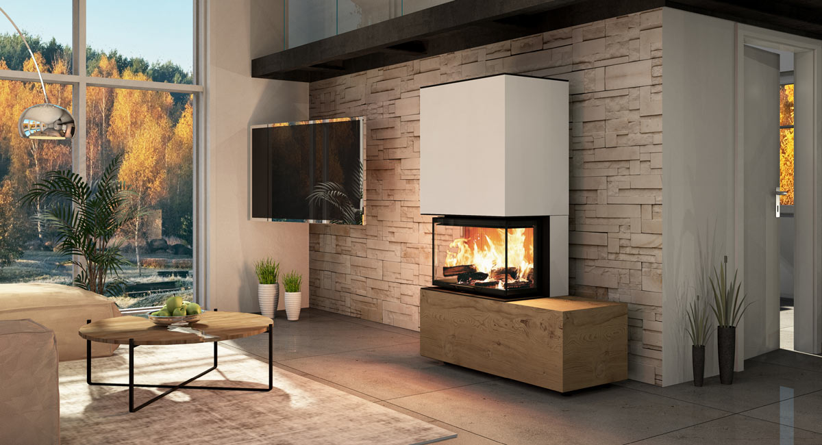 Kaminbausatz Neocube P22 Montagebeispiel