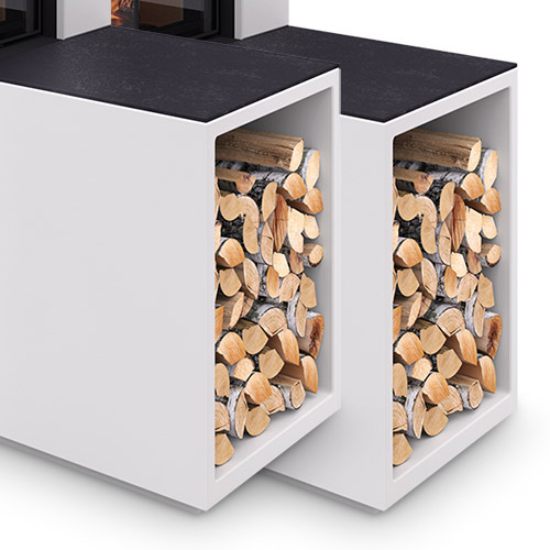 2x Monaco Holzfach/Seitenbank mit Auﬂage schwarz