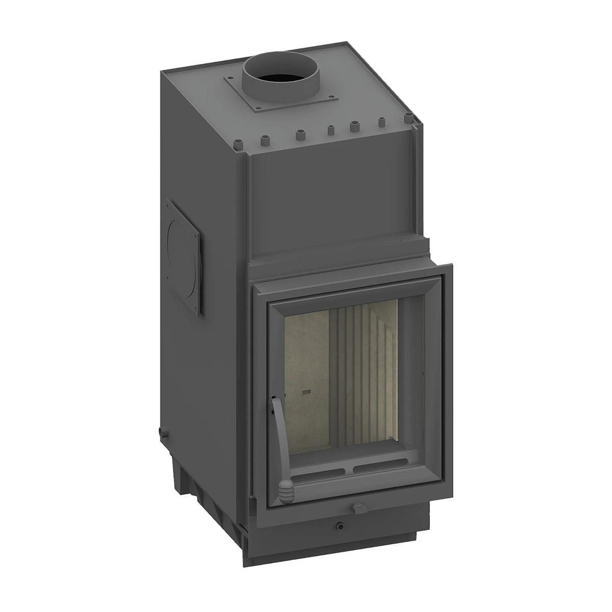 Kachelofeneinsatz wassergeführt Schmid Profi W 7 GL mit 7,9 kW - Front: Profi Plus Anthrazit - Außenbefeuerung: ohne