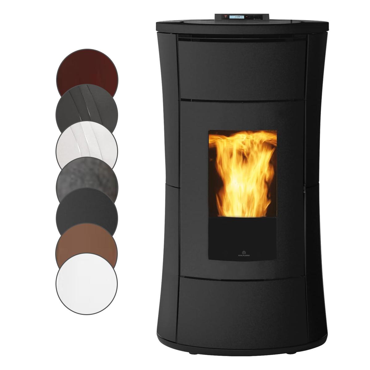 Pelletofen Edilkamin Cherie 9+ Evo 9 kW - Ausführung: Keramik Bordeaux - Rauchgasanschluss: Oben