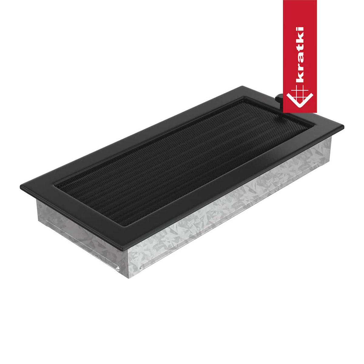 Kratki Warmluftgitter rechteckig - Größe: 17 x 37 cm - Farbe: schwarz