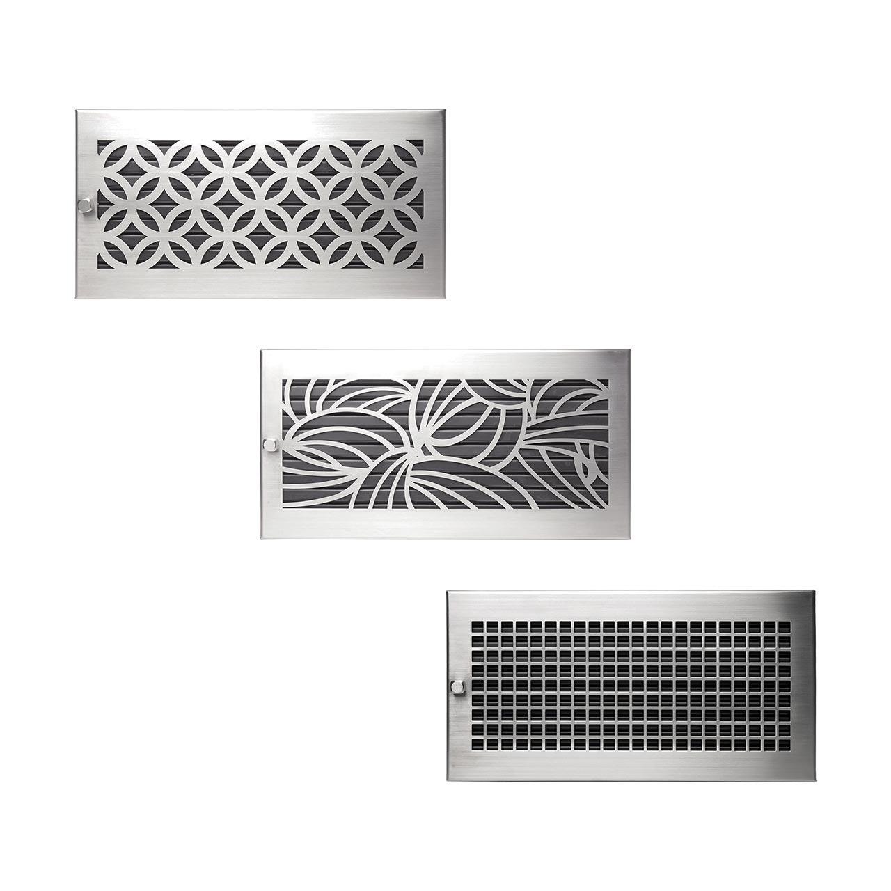 Lüftungsgitter CB-Tec Warmluftgitter mit Designblende Edelstahl - Ausführung: D3