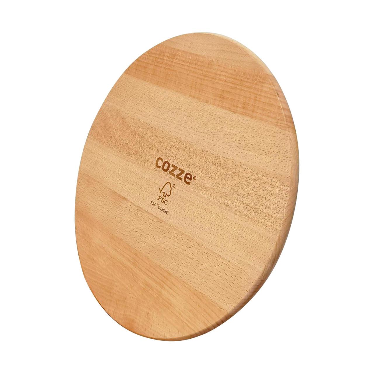 Pizzaofen-Zubehör Cozze Pizzabrett Rund Ø 35 x1,2 cm, Buchenholz Schneidebrett