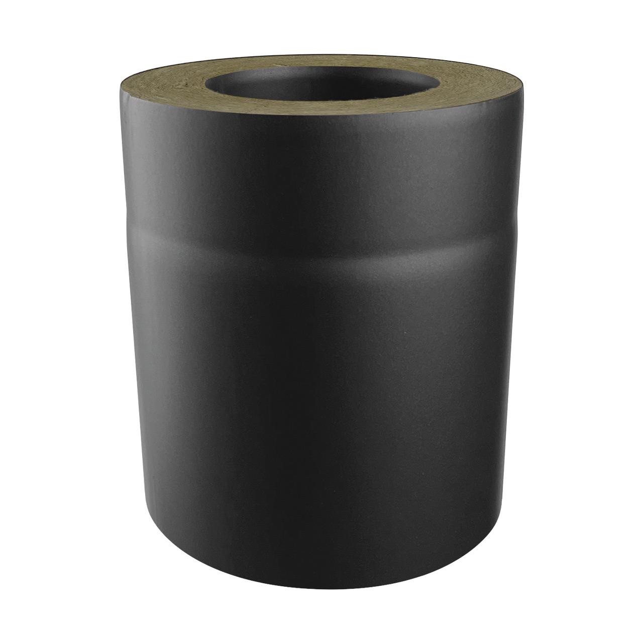 Doppelwandiges Pelletofenrohr DN 80 mm Länge 250 mm Schwarz