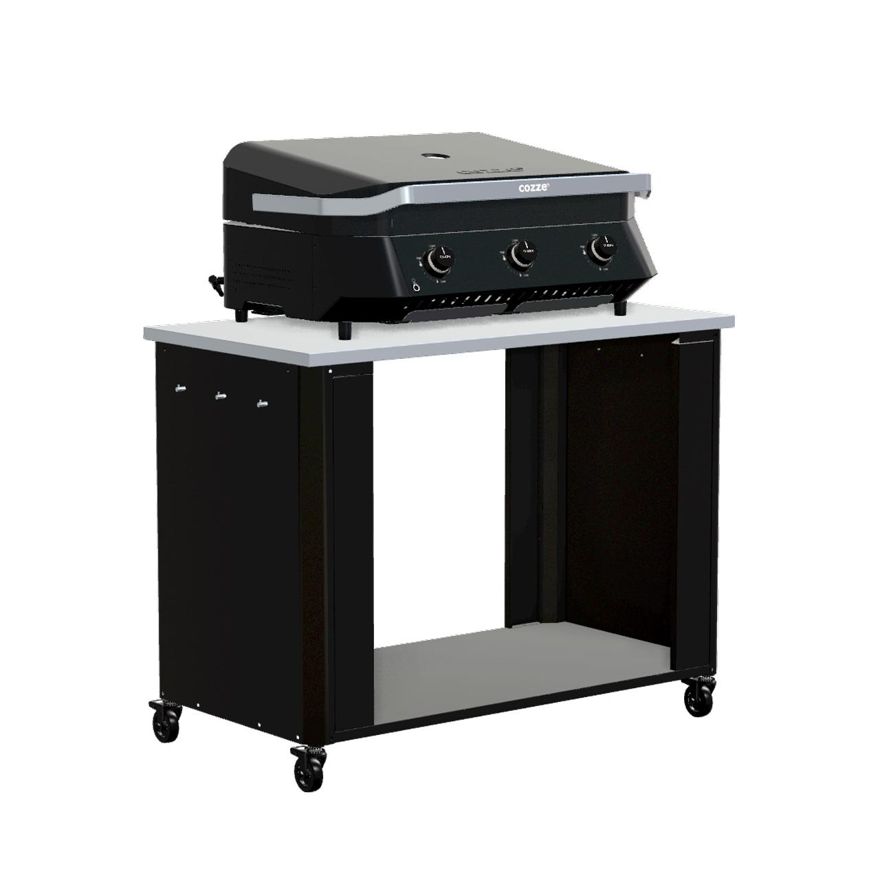 Cozze Plancha G-800 Bundle inkl. offenes Modul 115 cm mit Edelstahlplatte & Gratis Grillspatel