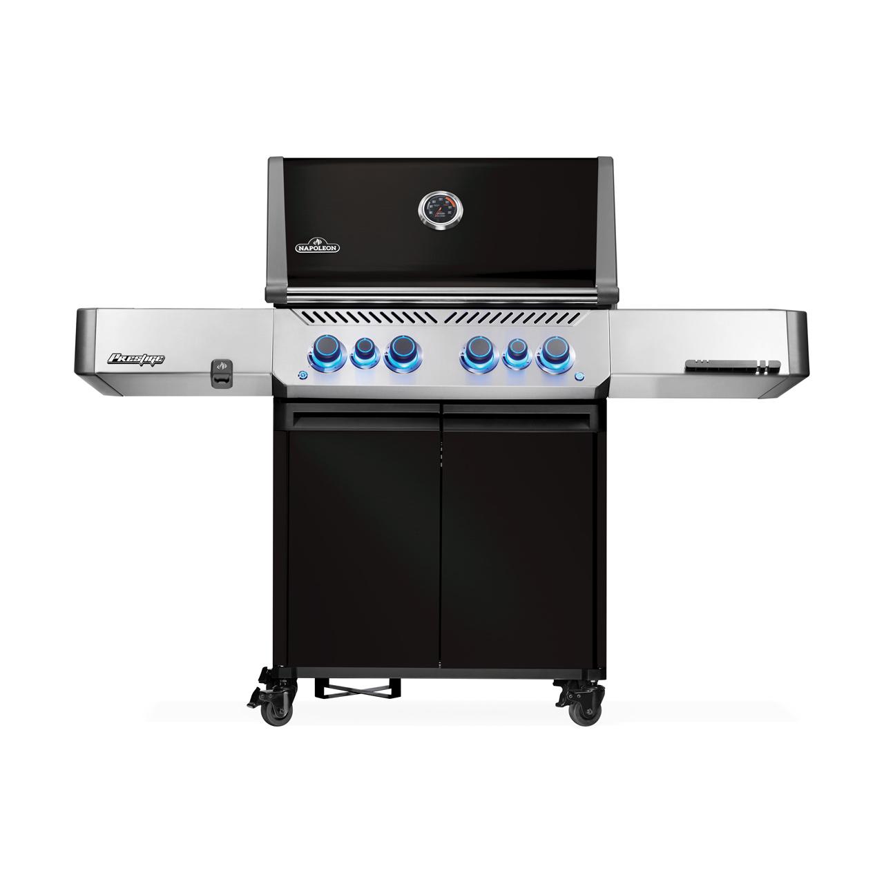 Gasgrill Napoleon Prestige 500 RSIB Schwarz mit SIZZLE ZONE und Edelstahl-Heckbrenner (2026) inkl. 2 Unterschränke