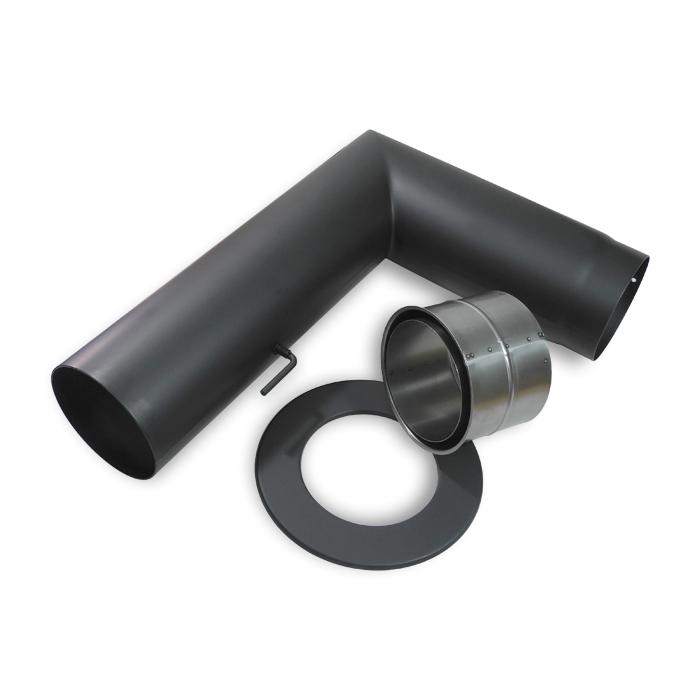 Ofenrohr Set geschliffen DN 150 mm Schwarz