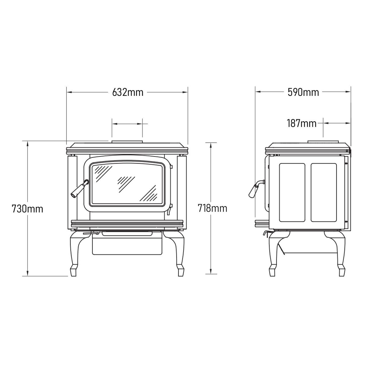 Kaminofen Pacific Energy Vista Classic LE 11 kW - Ausführung: Rot
