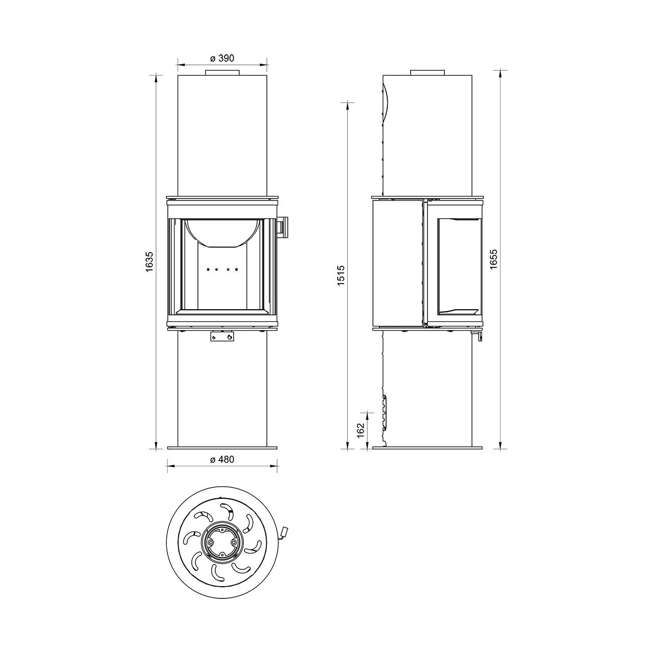 Kaminofen Cera Design Faro mit 6 kW - Ausführung: Grau